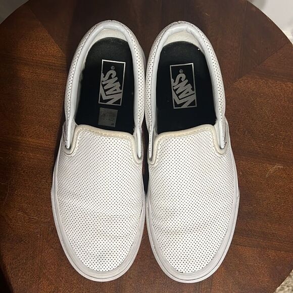 🔥🔥 VANS LEATHER Slip On Sneakers - EXCELLENT Condition - Mens 6.5 / Women 8 - Picture 6 of 11